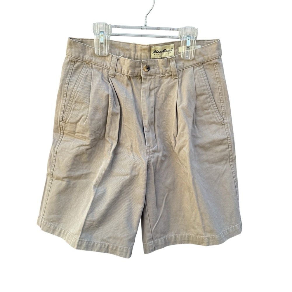 Eddie Bauer Tan Flat-Front Men’s Shorts